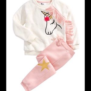 Fleece, Fringe, Unicorn Adorable Pajama Set
